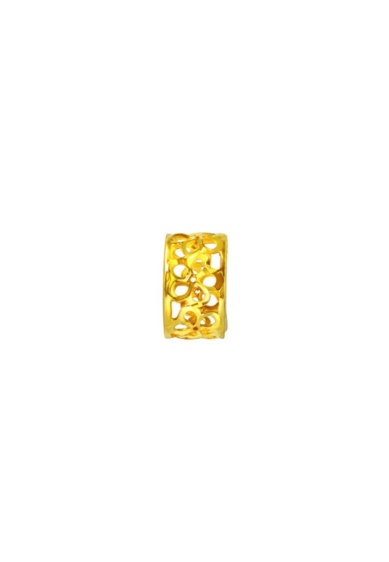 TOMEI Flower-Pattern Charm, Yellow Gold 916