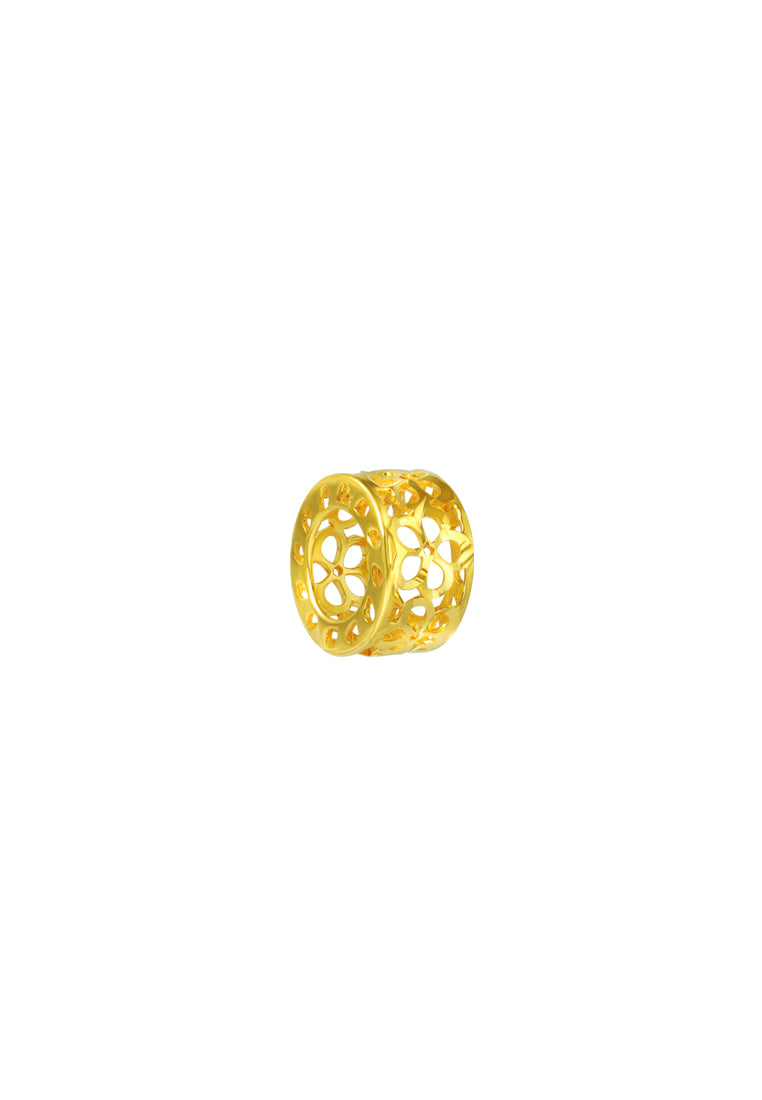 TOMEI Flower-Pattern Charm, Yellow Gold 916