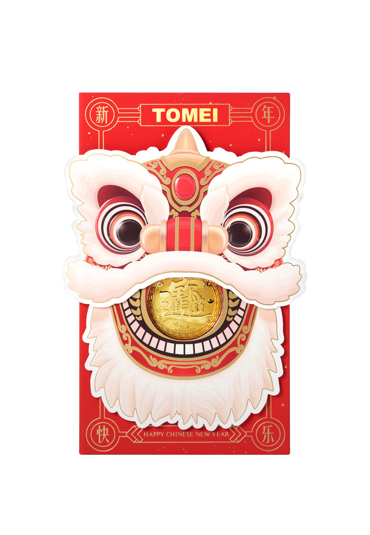 TOMEI 2025 Red Packet Zhao Cai Jin Bao Gold Wafer 0.2G, Yellow Gold 9999