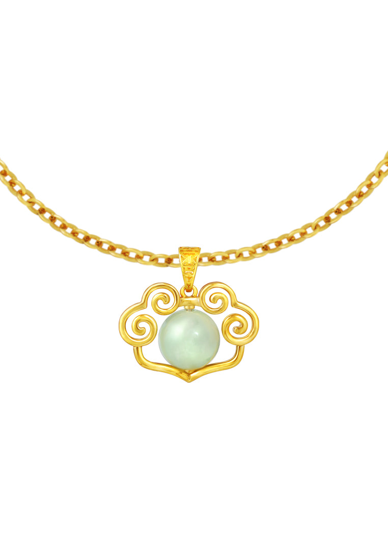 TOMEI Ru Yi Jade Pendant, Yellow Gold 916