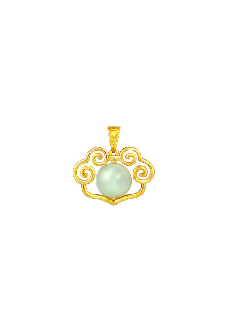 TOMEI Ru Yi Jade Pendant, Yellow Gold 916