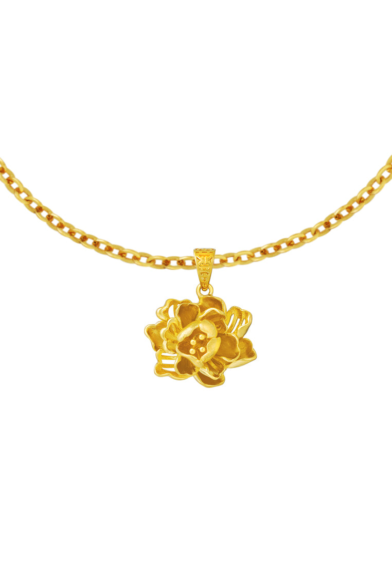 TOMEI The Peony Pendant, Yellow Gold 916