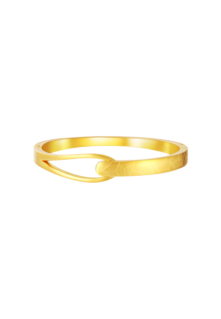 TOMEI Interlock Patterned Bangle, Yellow Gold 999 (5D)