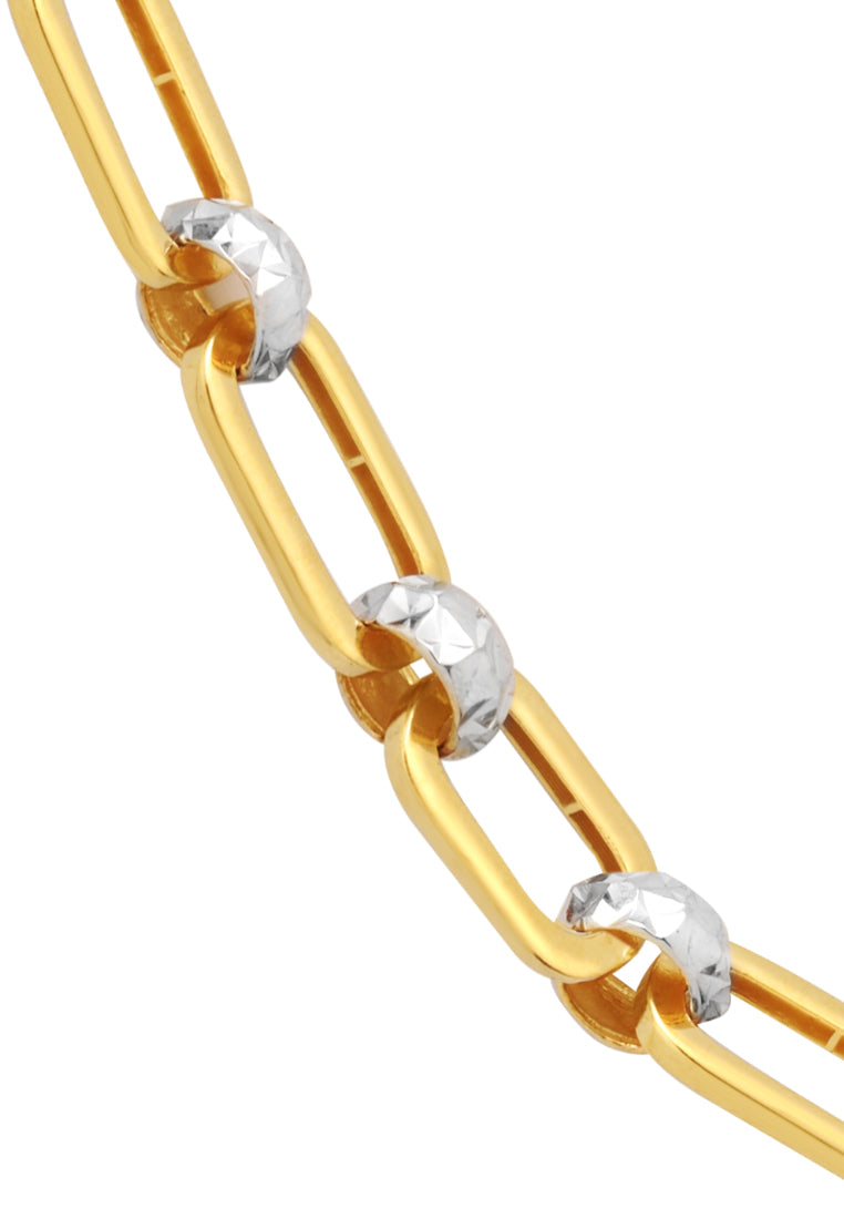 TOMEI Dual-Tone Linked Ball Bracelet, Yellow Gold 916