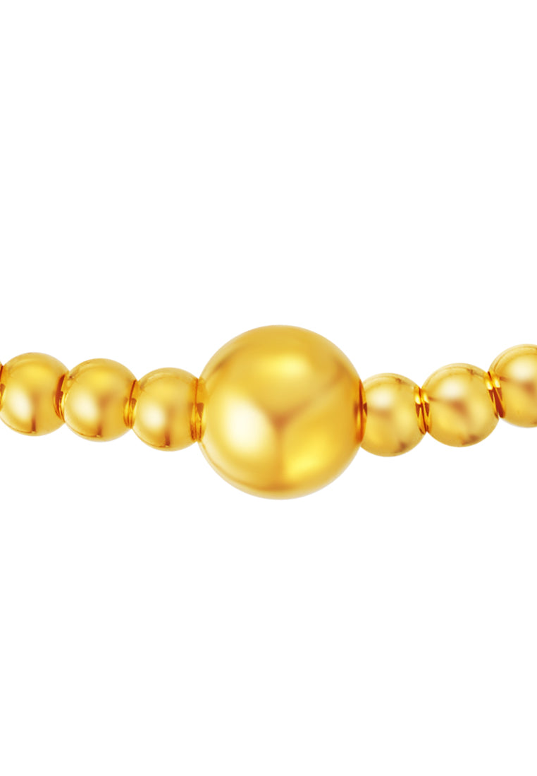 TOMEI Gold Bead Elastic Bracelet, Yellow Gold 999