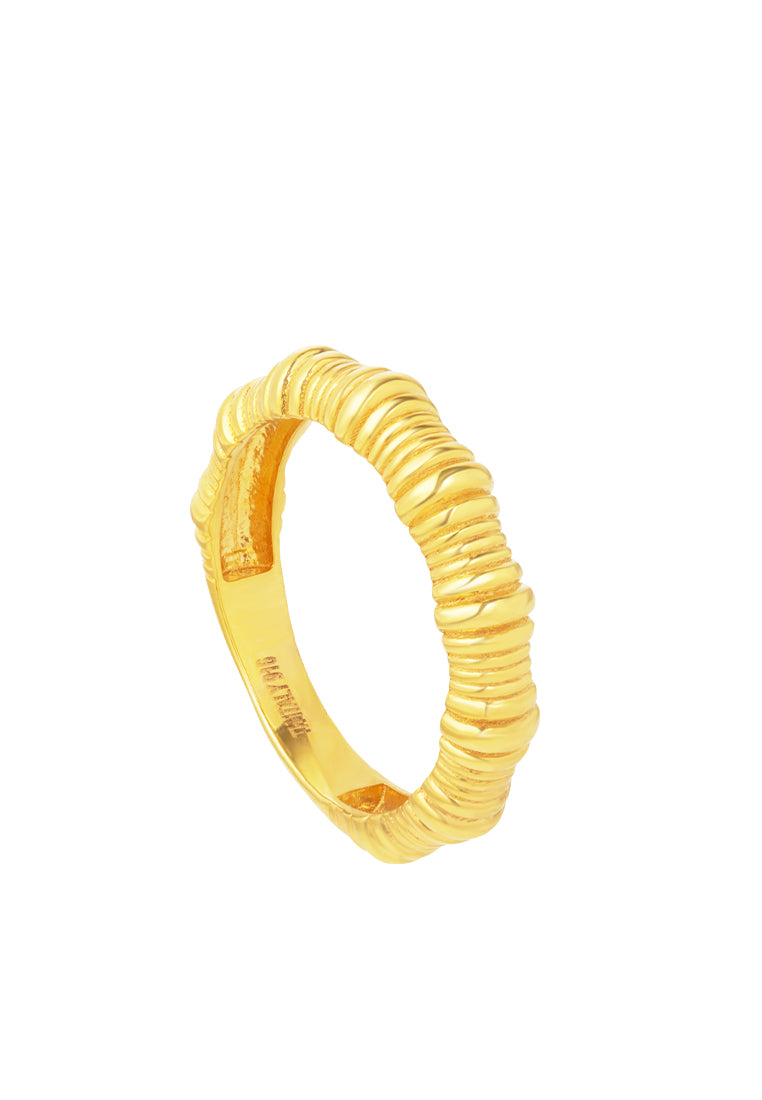 TOMEI Lusso Italia Twisted Ring, Yellow Gold 916