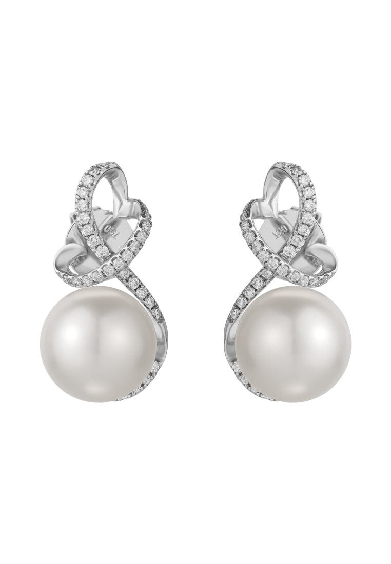 TOMEI Earrings, Diamond Pearl White Gold 750 (E1405)