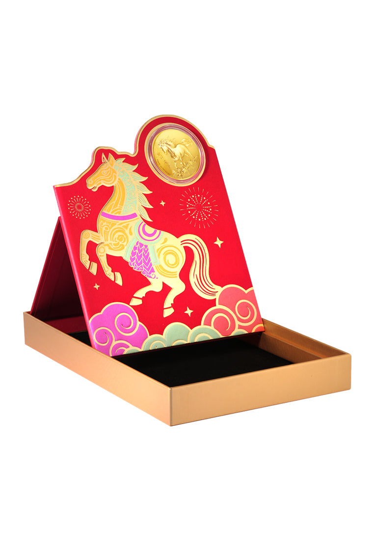 TOMEI 2026 Red Packet Ma Dao Cheng Gong Gold Wafer 0.2G, Yellow Gold 9999