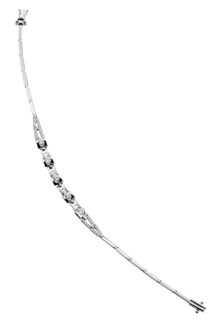 TOMEI Frontispiece of Sensational Pizzazz Bracelet, Diamond White Gold 750