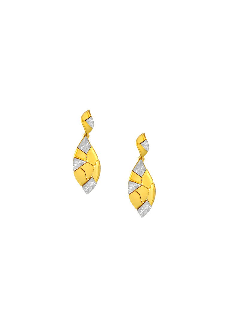 TOMEI Diamond Cut Collection Earrings, \Yellow Gold 916