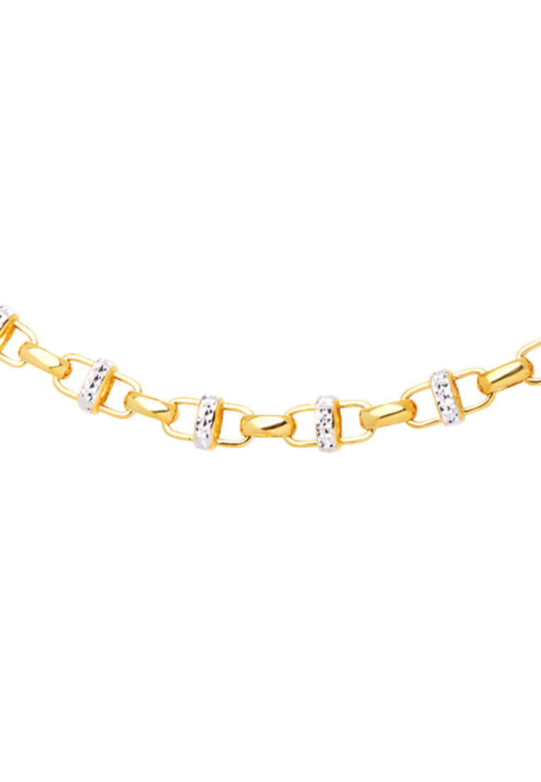 TOMEI Dual-Tone Interlocking Bracelet, Yellow Gold 916