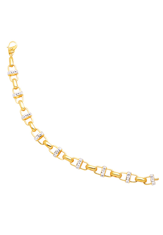 TOMEI Dual-Tone Interlocking Bracelet, Yellow Gold 916
