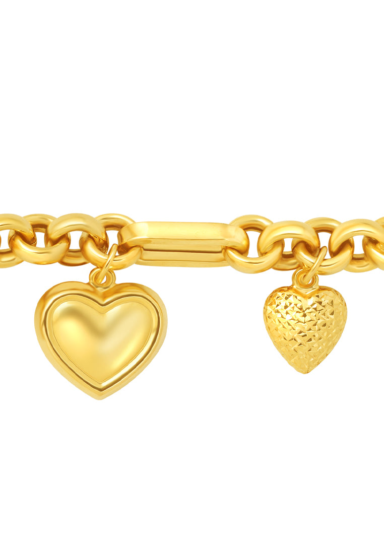 TOMEI Heart Bracelet, Yellow Gold 916