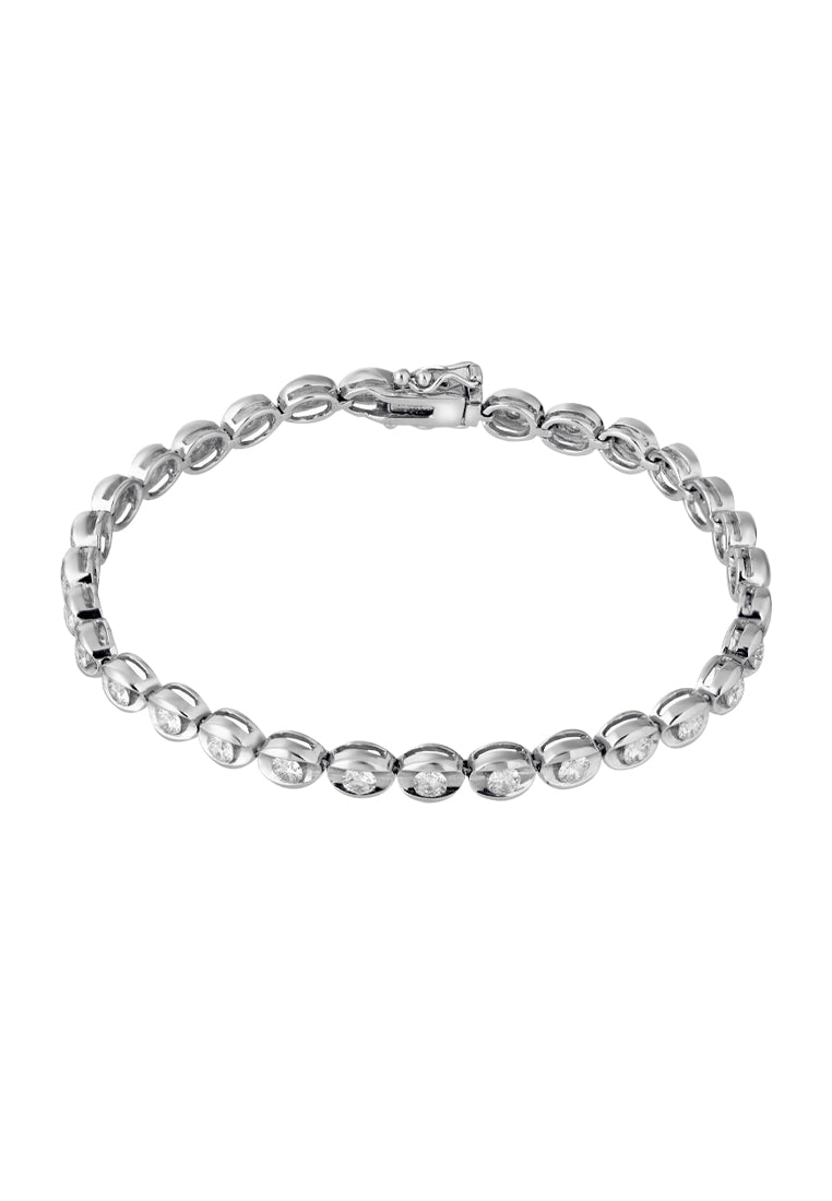 TOMEI Full Tennis Bracelet, Diamond White Gold 750