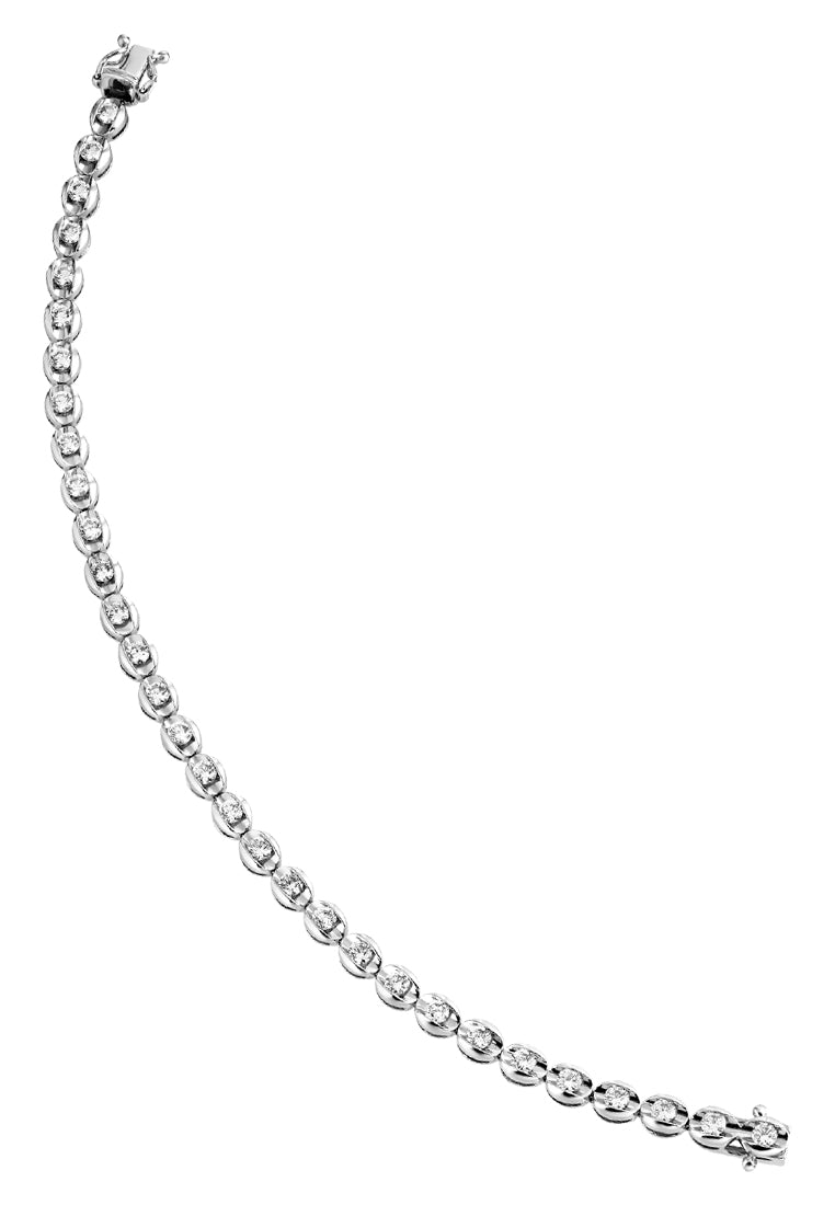 TOMEI Full Tennis Bracelet, Diamond White Gold 750