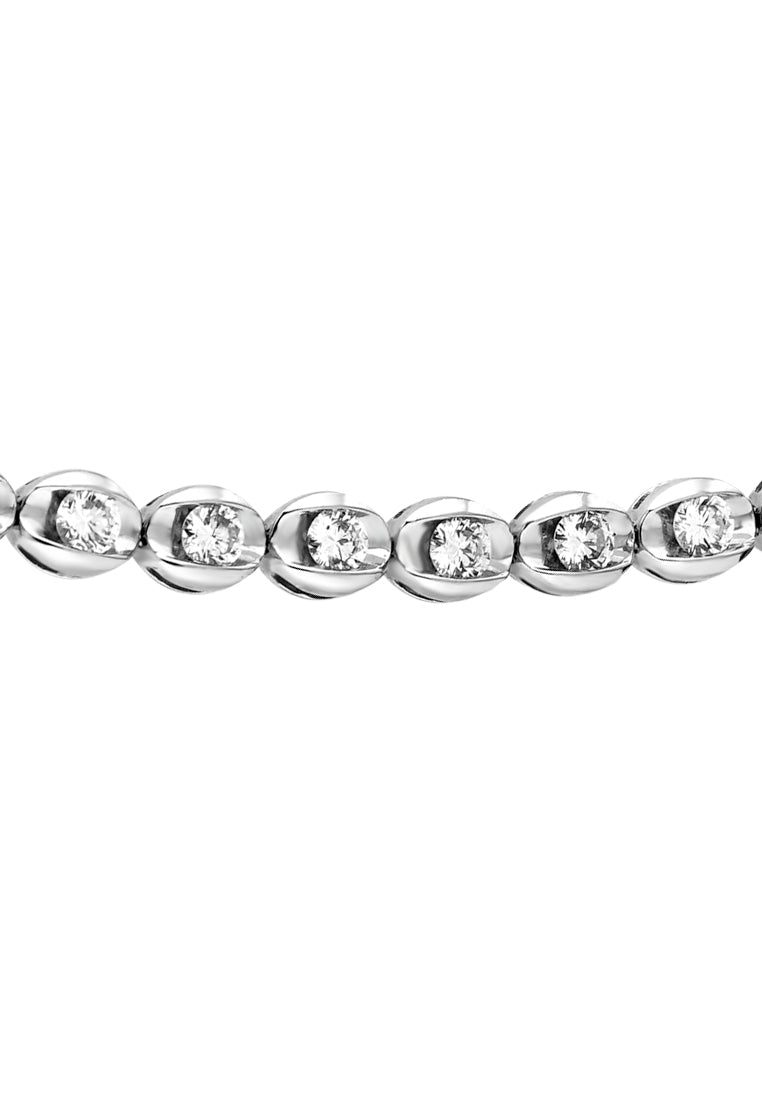 TOMEI Full Tennis Bracelet, Diamond White Gold 750