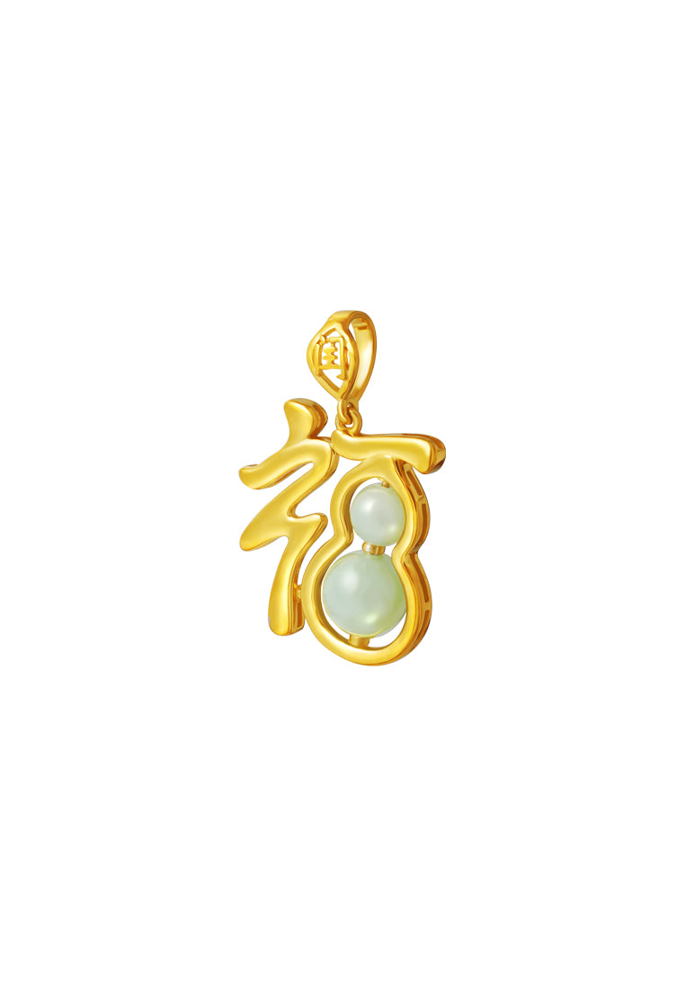 TOMEI Fu-Zi Jade Pendant,Yellow Gold 916