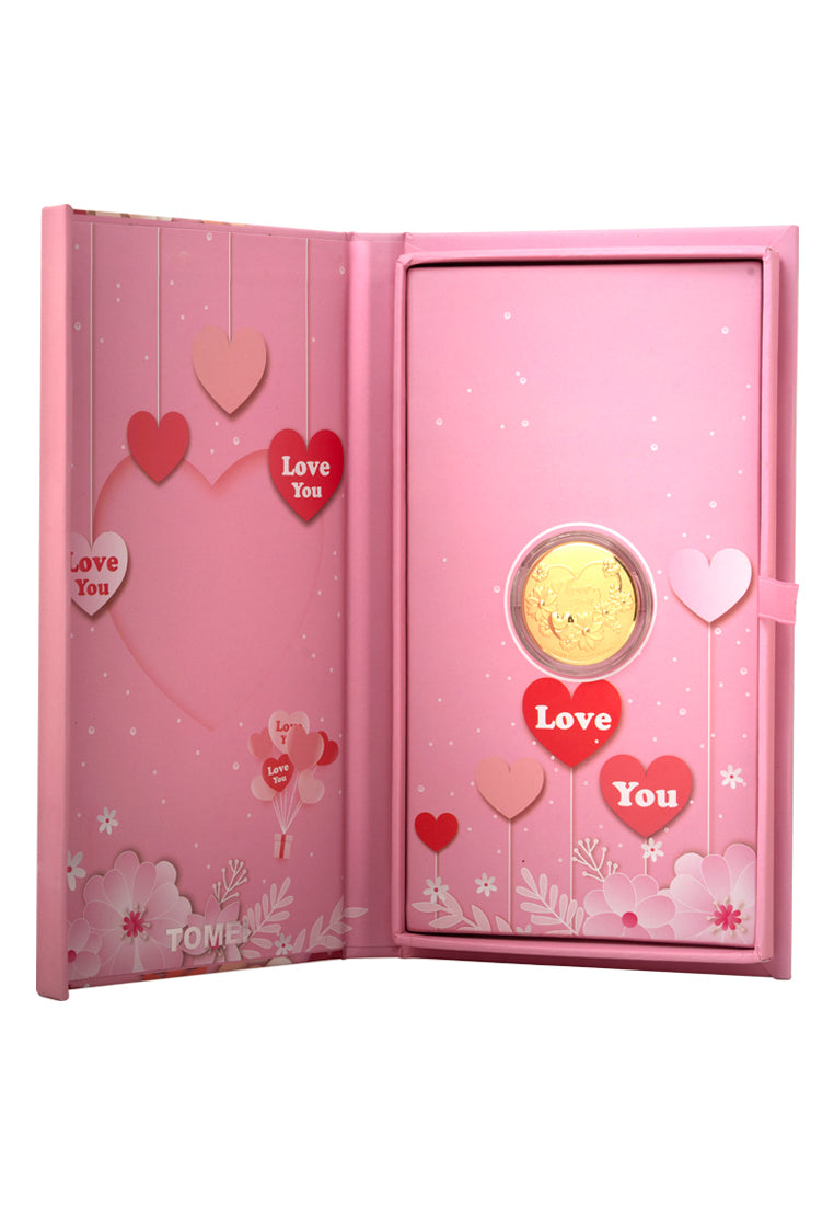 TOMEI Love You Gold Wafer 0.1G, Yellow Gold 9999