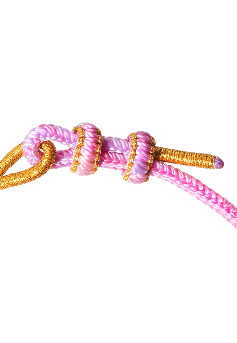 TOMEI X Sanrio My Melody Charm with Pink Rope Bracelet, Yellow Gold 999 (5D)