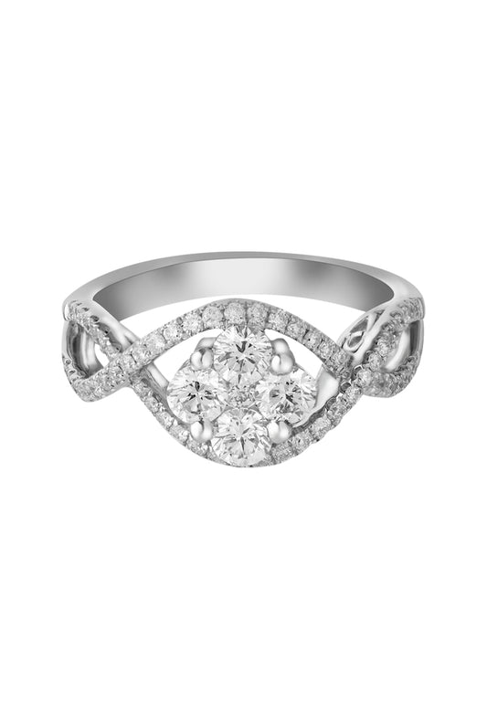 TOMEI Majestically Maestoso Verve Ring, Diamond White Gold 750 (STR1296)