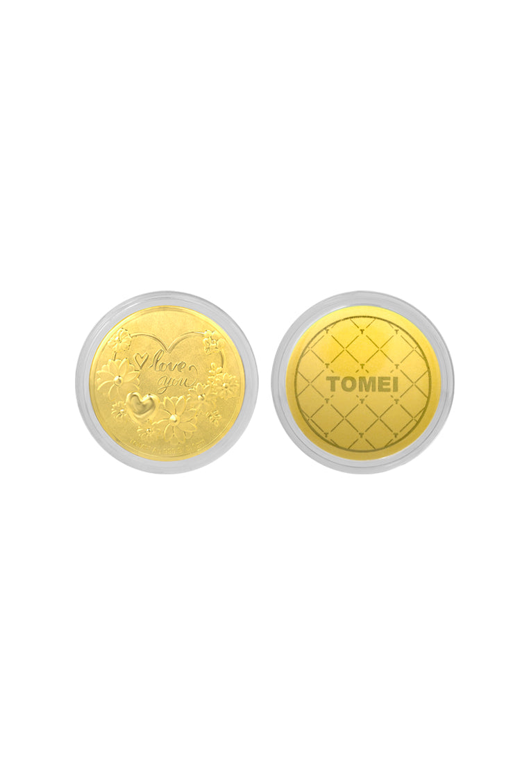 TOMEI Love You Gold Wafer 0.1G, Yellow Gold 9999