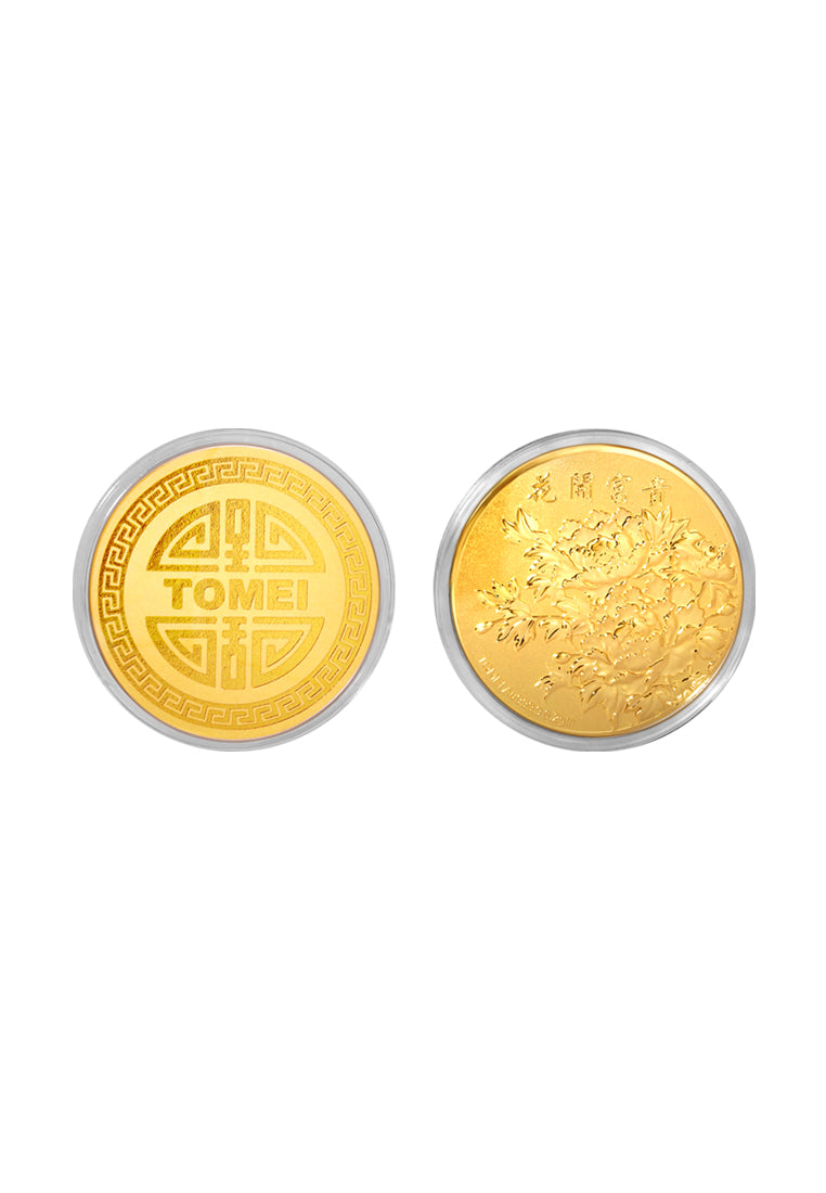 TOMEI 2026 Red Packet Hua Kai Fu Gui Gold Wafer 0.2G, Yellow Gold 9999