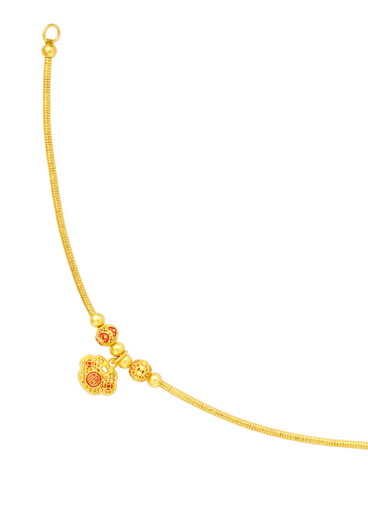 TOMEI x XIFU Vintage Ruyi Lock Bracelet, Yellow Gold 999