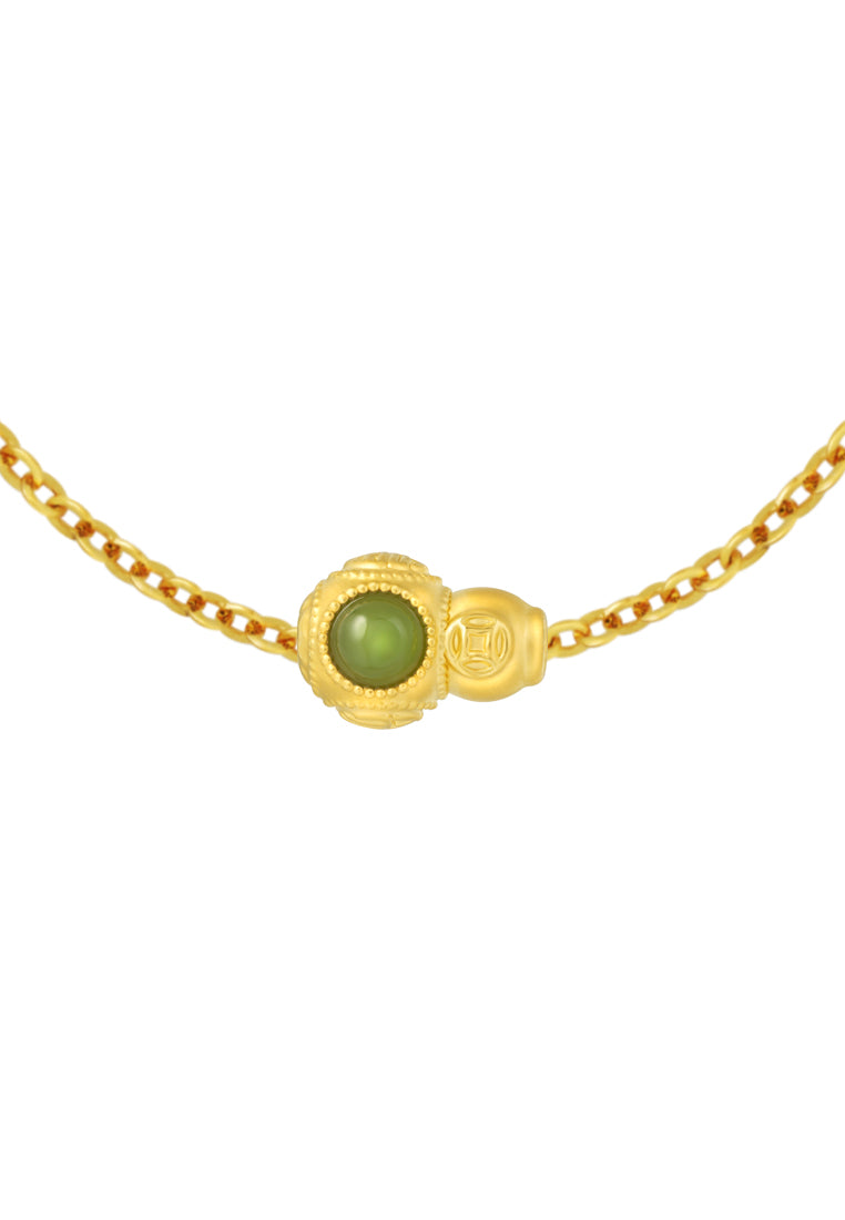 TOMEI Nephrite Gourd Charm, Yellow Gold 999