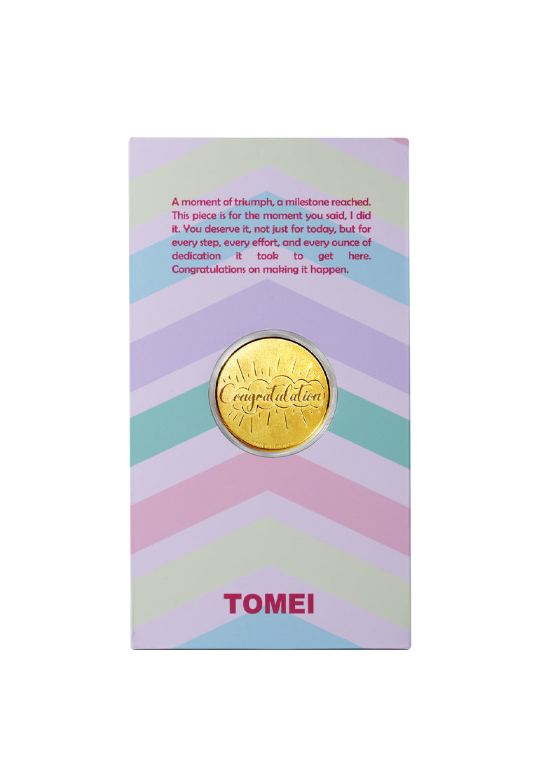 TOMEI Congratulations Gold Wafer 0.2G, Yellow Gold 9999