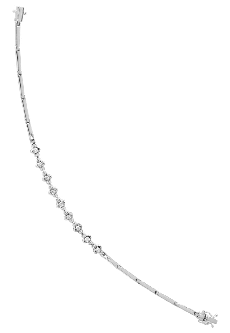 TOMEI Bracelet of Arrayal of Clover-esque Glamour, Diamond White Gold 375 (B0667)