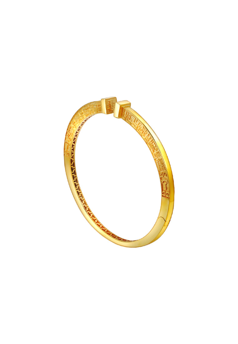 TOMEI Five-Blessings Bangle,Yellow Gold 916
