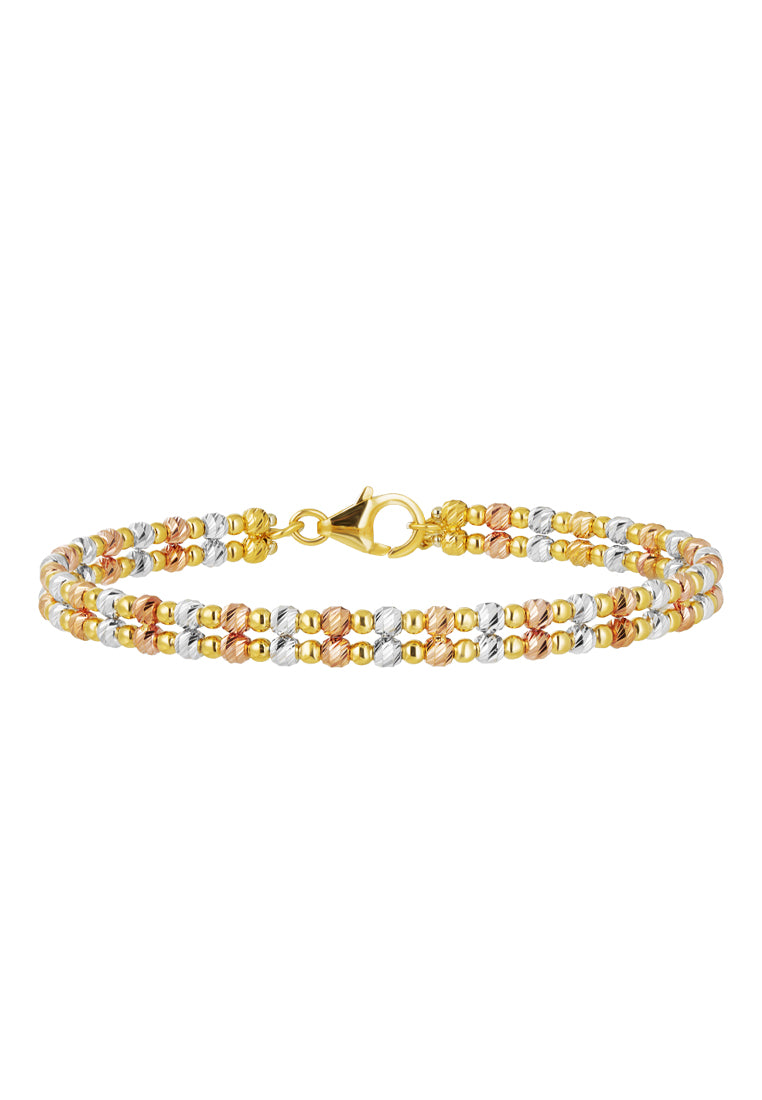 TOMEI Lusso Italia Tri-Tone Layered Bangle, Yellow Gold 916