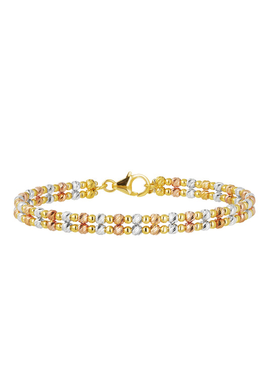 TOMEI Lusso Italia Tri-Tone Layered Bangle, Yellow Gold 916