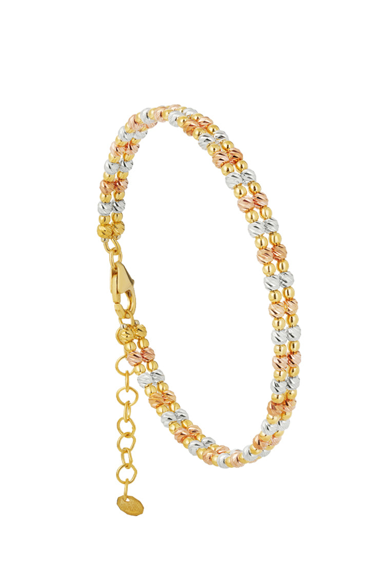 TOMEI Lusso Italia Tri-Tone Layered Bangle, Yellow Gold 916