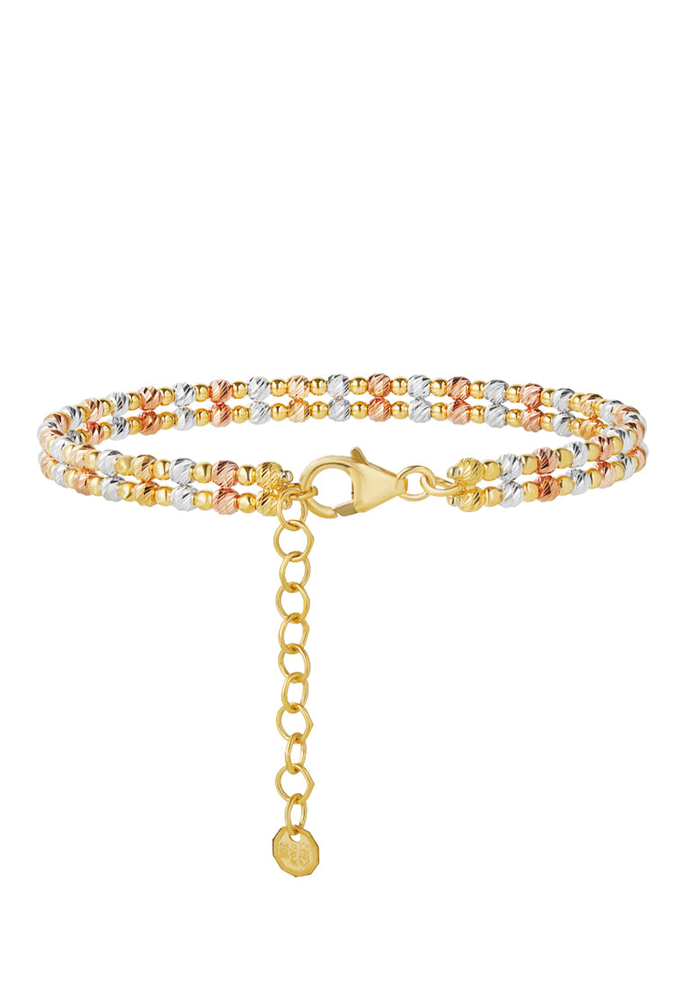 TOMEI Lusso Italia Tri-Tone Layered Bangle, Yellow Gold 916