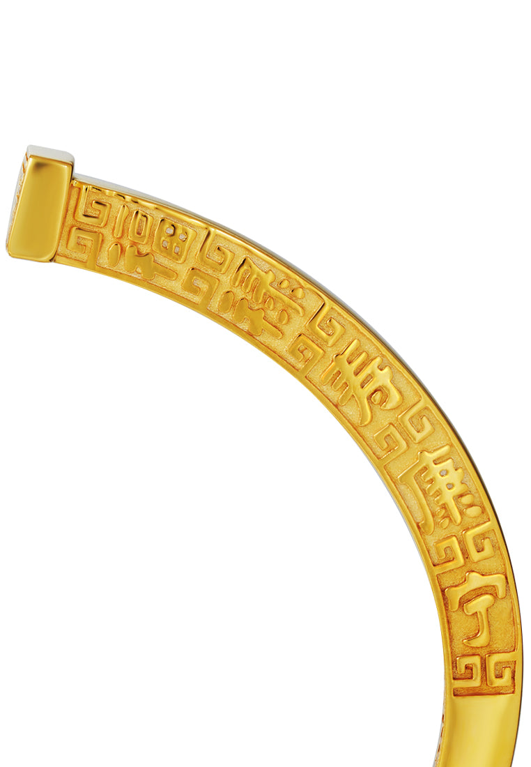 TOMEI Five-Blessings Bangle,Yellow Gold 916