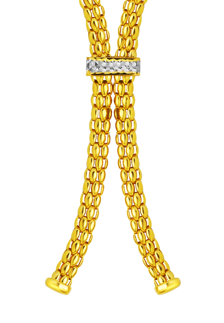 TOMEI Dual-Tone Necklace, Yellow Gold 916