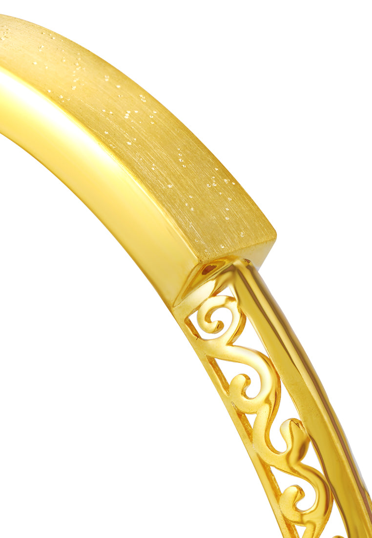TOMEI Sri Puteri Heritage Styled Bangle, Yellow Gold 916