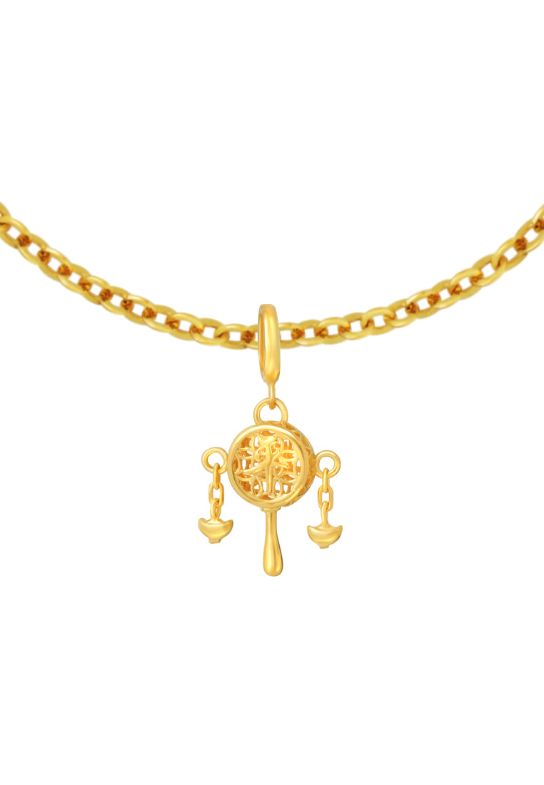 TOMEI Ping An Rattle Charm, Yellow Gold 916
