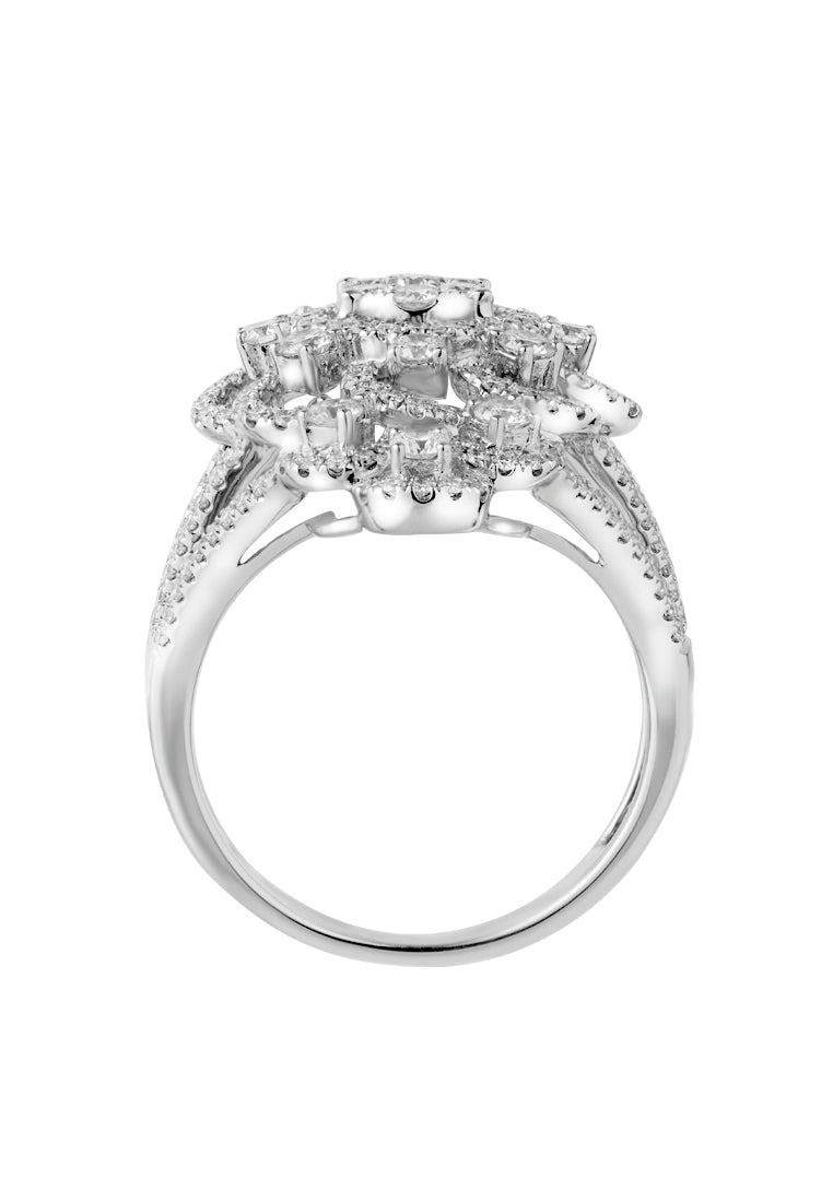TOMEI Ring, Diamond White Gold 750 (R4707)