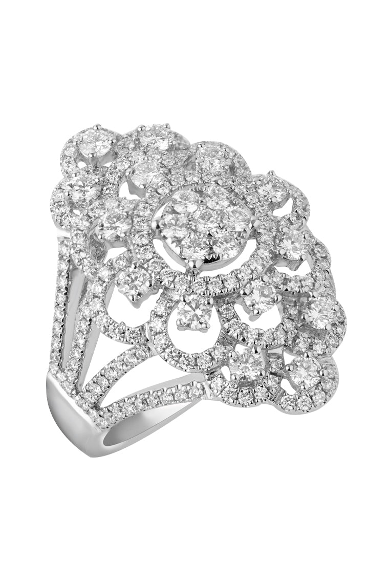 TOMEI Ring, Diamond White Gold 750 (R4707)