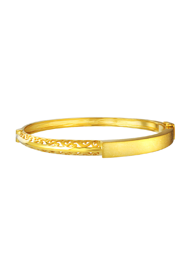 TOMEI Sri Puteri Heritage Styled Bangle, Yellow Gold 916