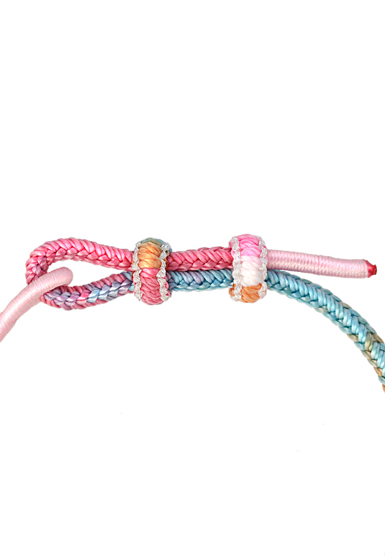 TOMEI X Sanrio Hello Kitty Charm with Pink Rope Bracelet, Yellow Gold 999 (5D)