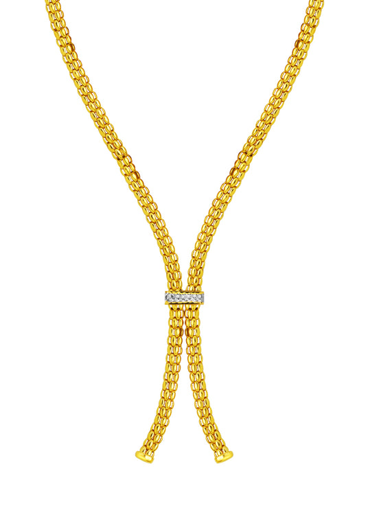 TOMEI Dual-Tone Necklace, Yellow Gold 916