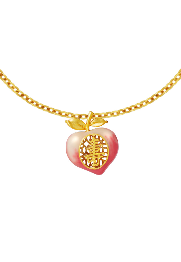 TOMEI Longevity Peach Pendant,Yellow Gold 916