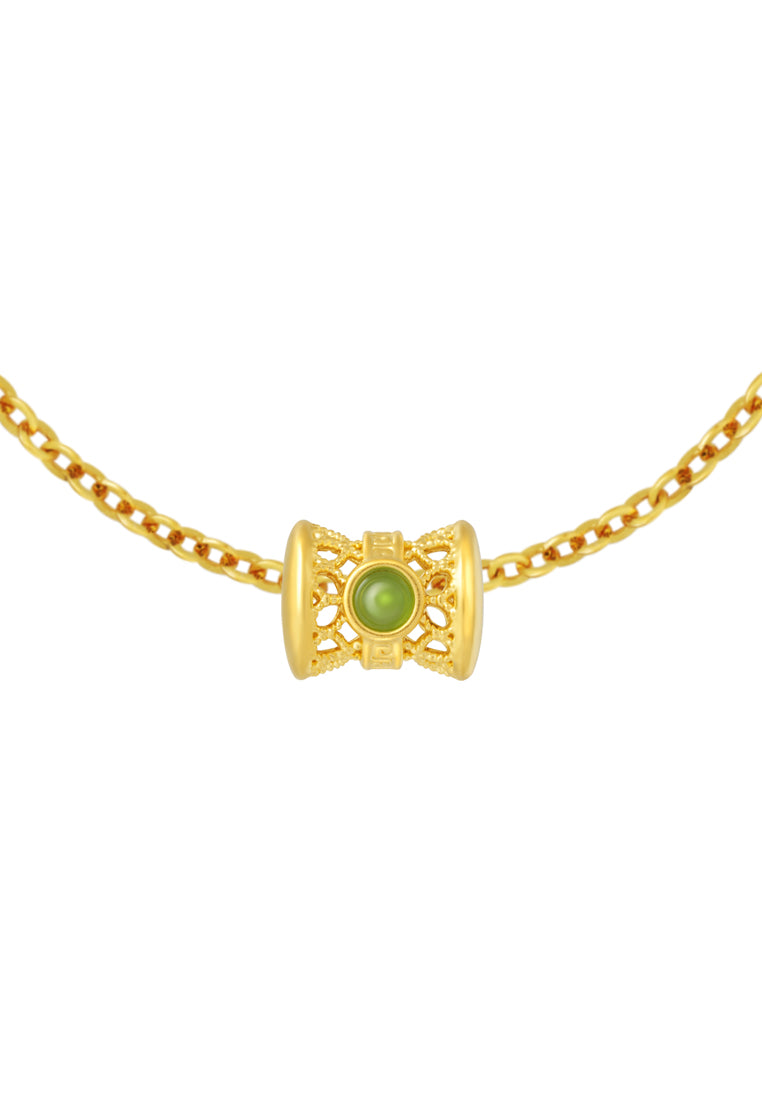 TOMEI Nephrite LuLu Tong Charm, Yellow Gold 999