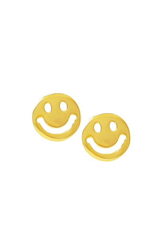 TOMEI Smiley Face Earrings, Yellow Gold 916