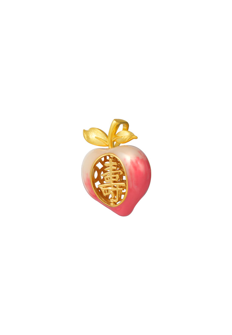 TOMEI Longevity Peach Pendant,Yellow Gold 916