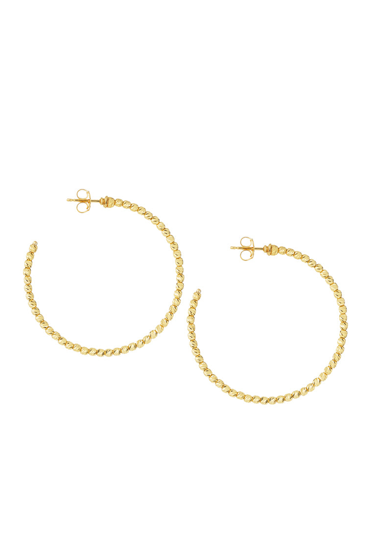 TOMEI Lusso Italia Beads Hoops Earrings, Yellow Gold 916