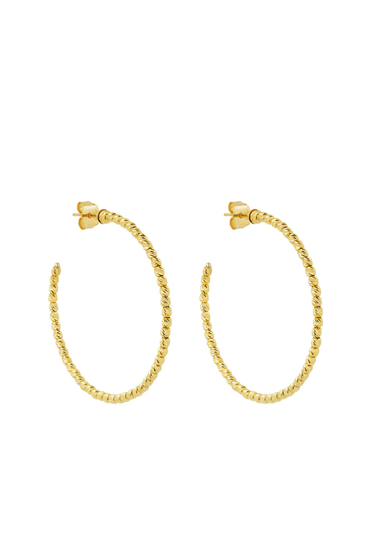 TOMEI Lusso Italia Beads Hoops Earrings, Yellow Gold 916